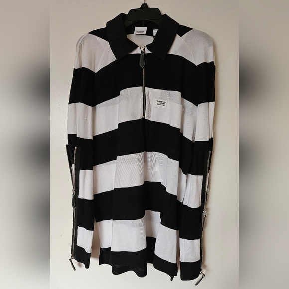 Burberry Woman's Oversized Striped Rugby Shirt Size S - Picture 2 of 3